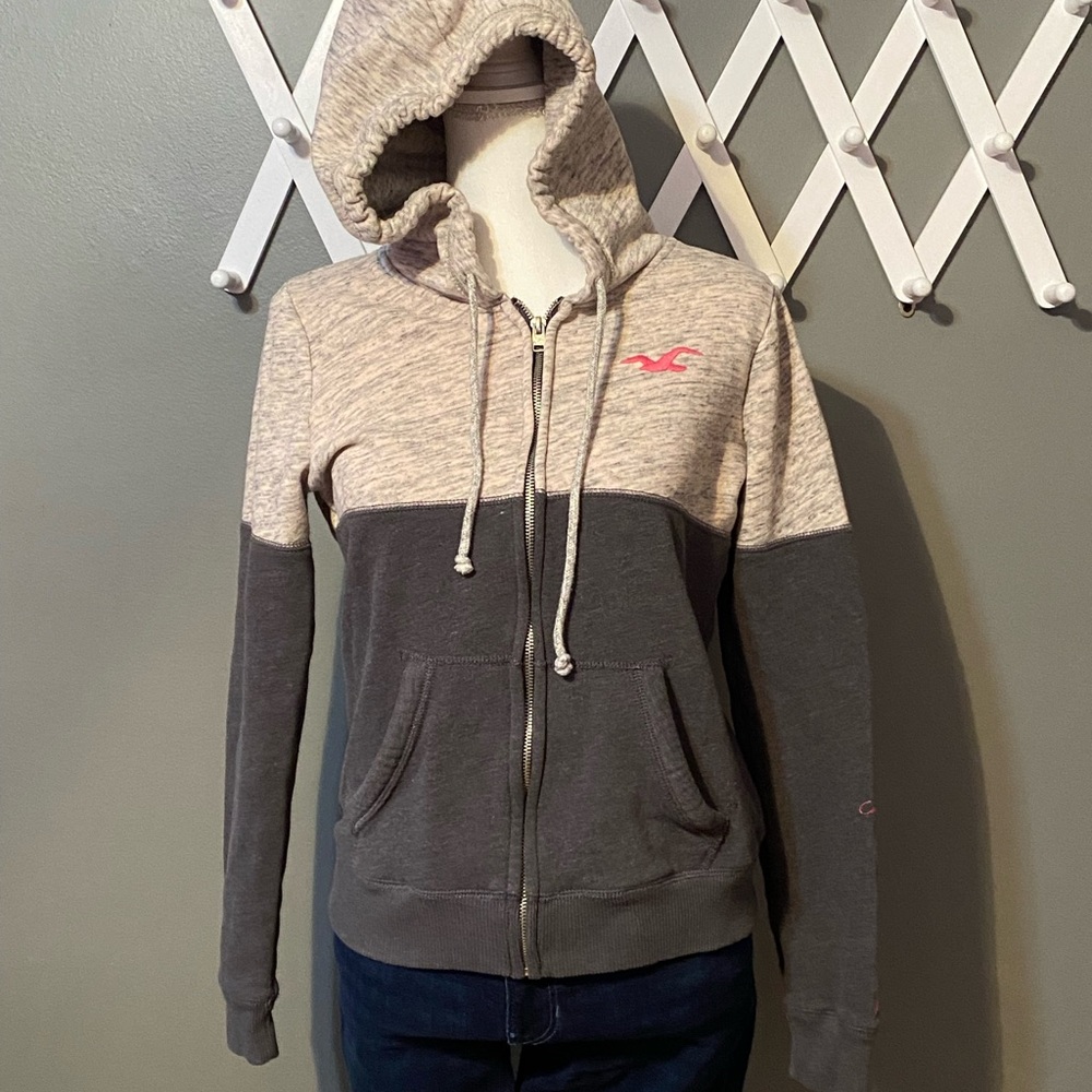 Hollister Gray and Dark Gray Hoodie